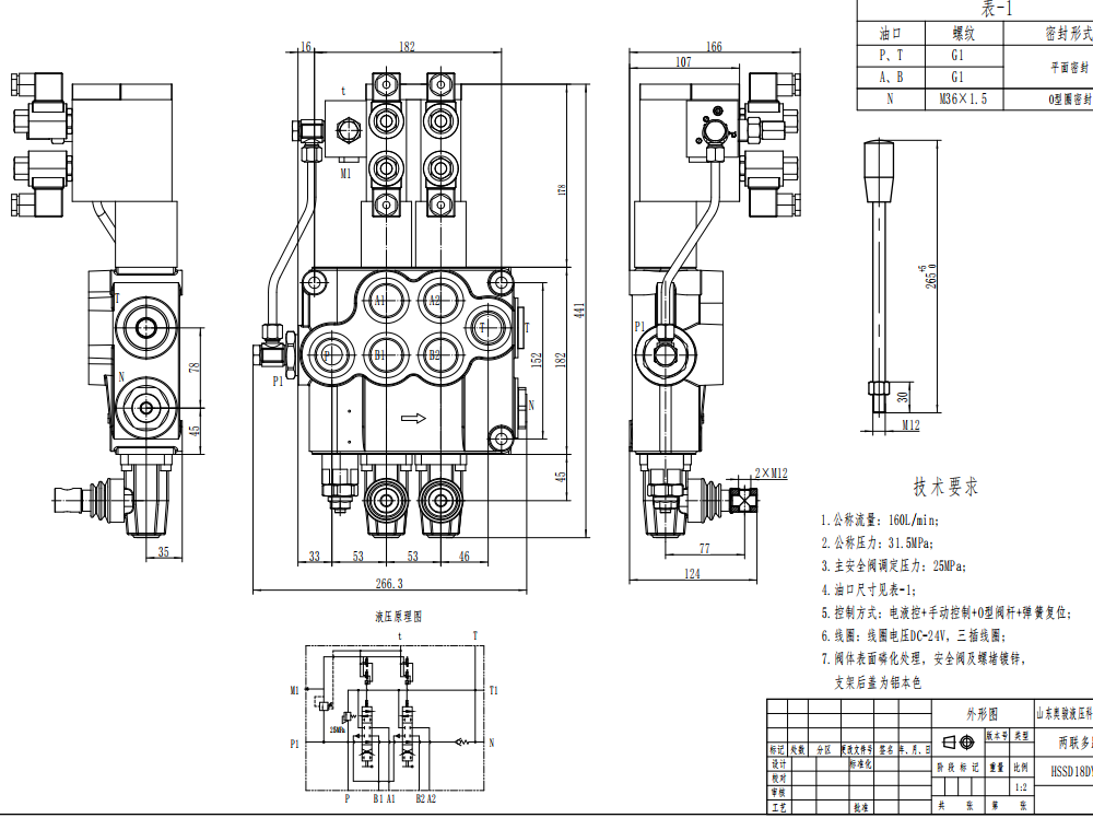 SD18 电磁 2路 单块式方向阀 drawing image